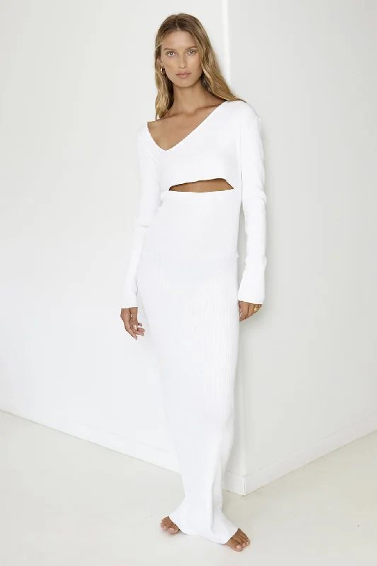 Minimalist Fashion Sale Polished Finish Aurora Maxi Dress - White