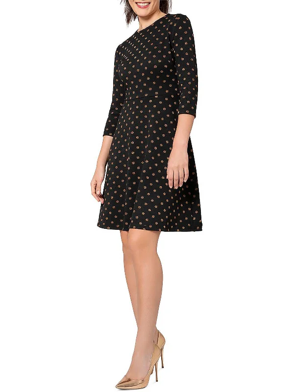 Evening Elegance Romantic Date - Night Ensemble Katherine Womens Polka Dot Metallic Midi Dress