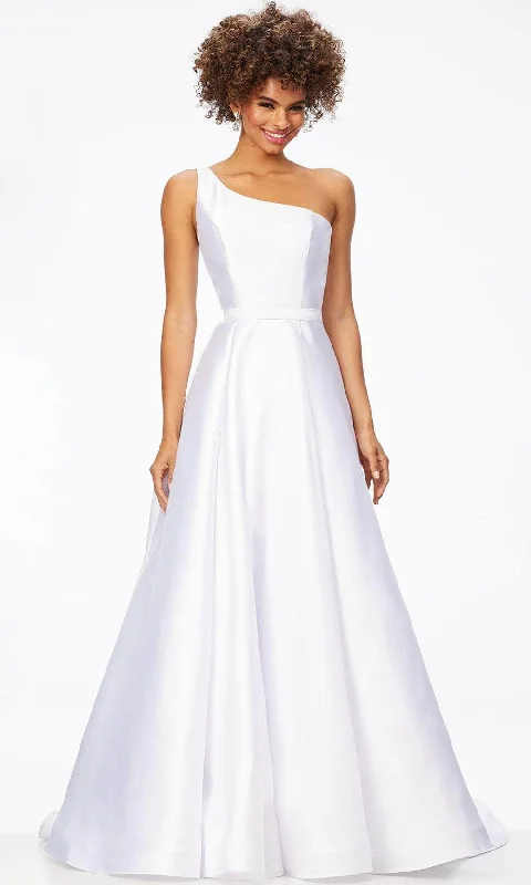 Casual Yet Chic Sales Flowy Fabric Ashley Lauren 11229 - One-Shoulder Mikado Bridal Gown