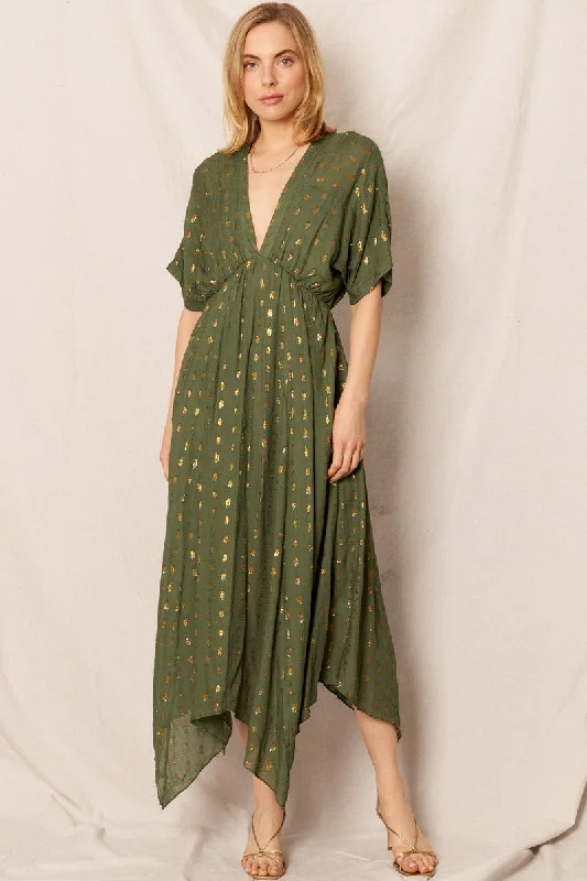 Cool Prices Hollywood Glam Award - Show Style Sofia Maxi Dress - Green