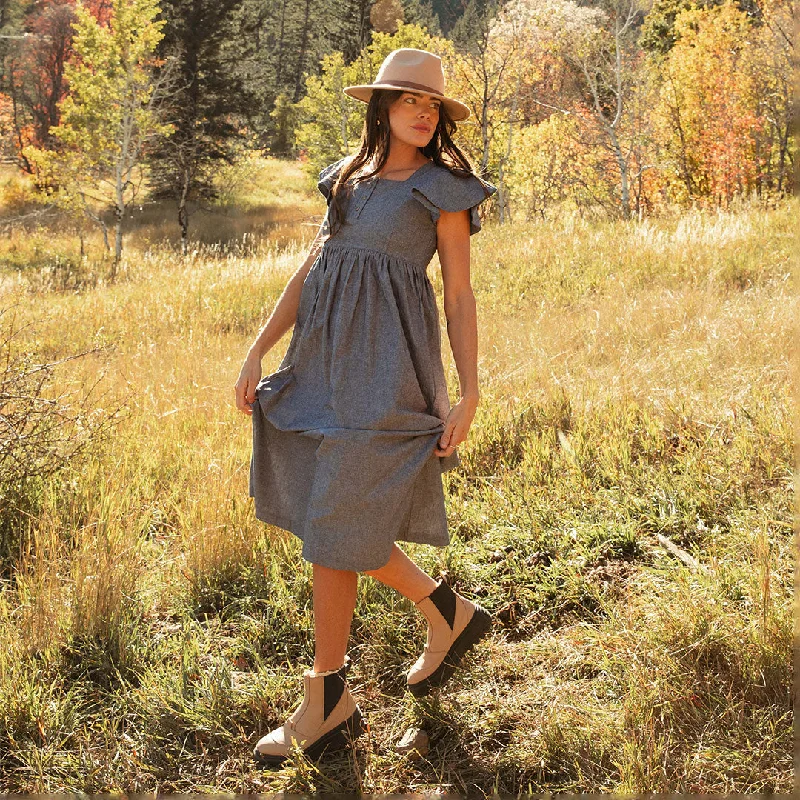 New Season Fashion Preview Effortless Style Hailey Maxi Dress, Black Chambray