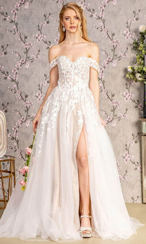 Feminine Luxe Style Sale Casual Weekend Relaxed Style GLS by Gloria Bridal GL3429 - Corset Court Train Wedding Dress