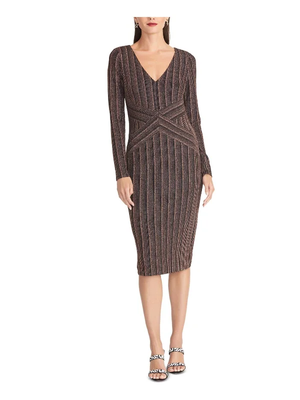 Flash Sale Now Dreamy Draping Quinn Womens V Neck Cocktail Midi Dress