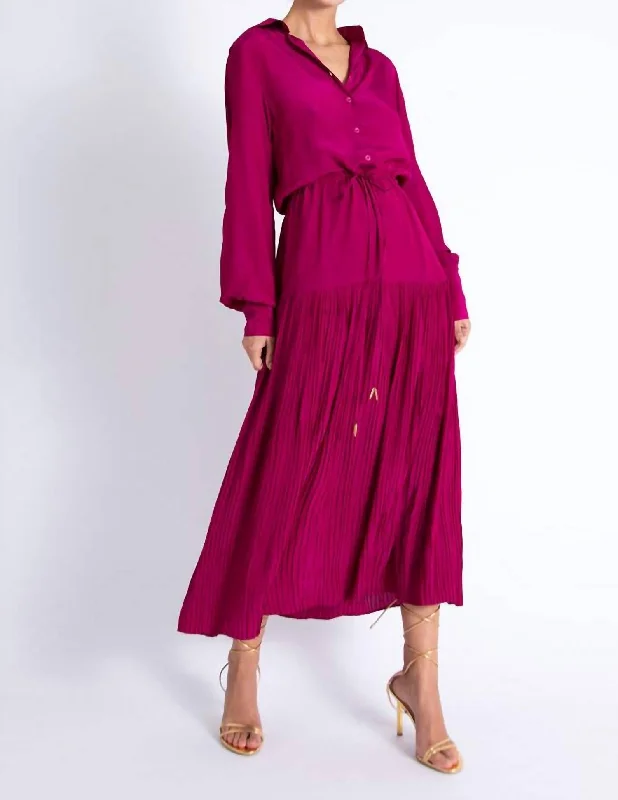 Trendy Women'S Wear Collection Refined Look Cassandra Midi Dress In Magenta