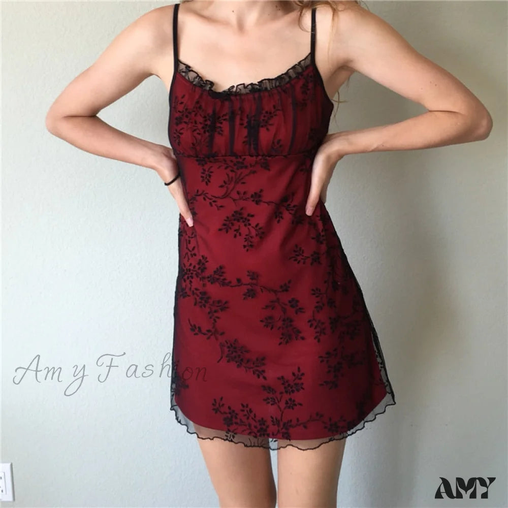 Imeless Style Save on Classic Elegant Styles Amy Fashion - Sleeveless Slim Fit Floral Print Spaghetti Strap Mini Dress