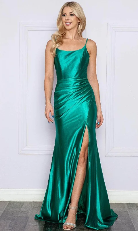 Fashion Sale Sleek Design Poly USA 9250 - High Slit Satin Prom Dress