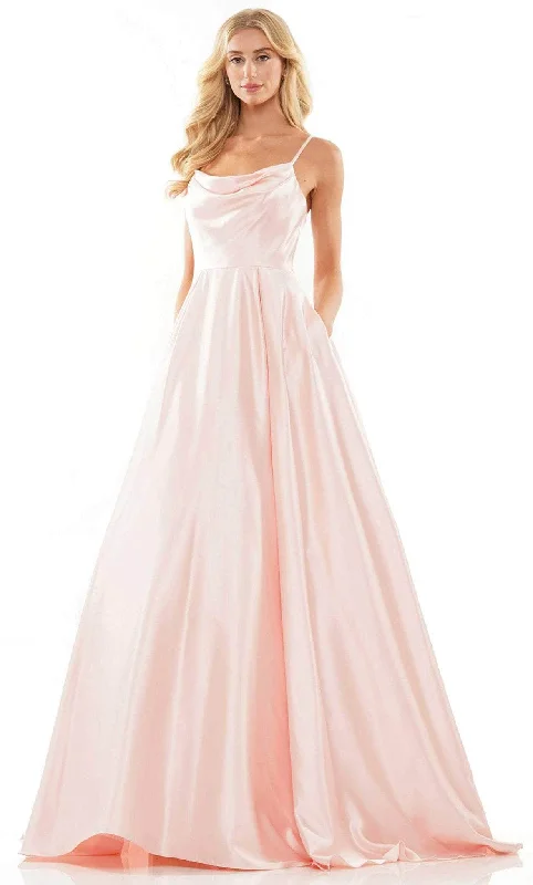 Massive Selection Sale Flowing Silhouette Colors Dress G1088 - Cowl Neck Satin Ballgown