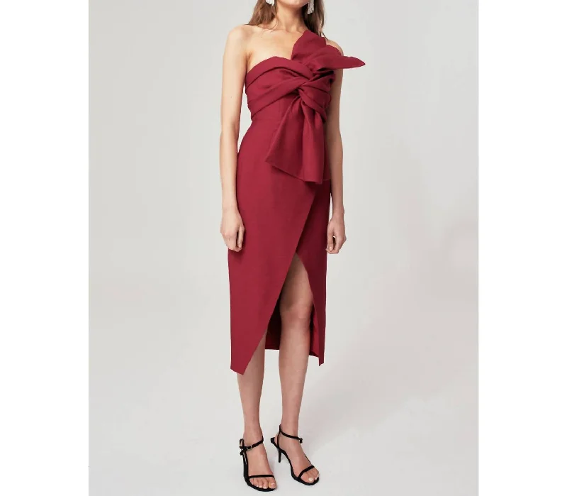 Discover Now Alluring Design Each Other Midi Dress In Red