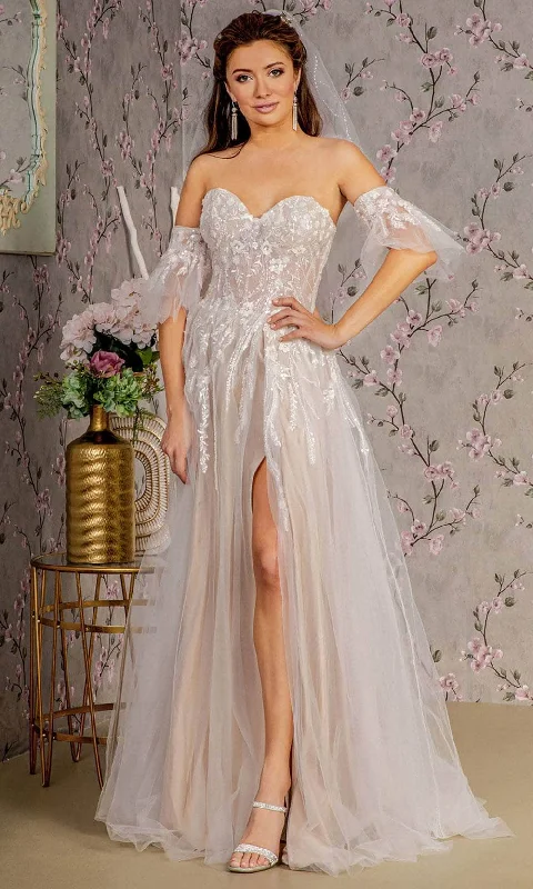 Budget Friendly Grab Romantic Date - Night Styles Now GLS by Gloria Bridal GL3427 - Sweetheart High Slit Wedding Dress