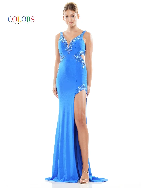 Step Ahead, Lead The Trend Save on Classic Elegant Styles Colors 3292 Long Sleeveless Fitted satin Prom Dress