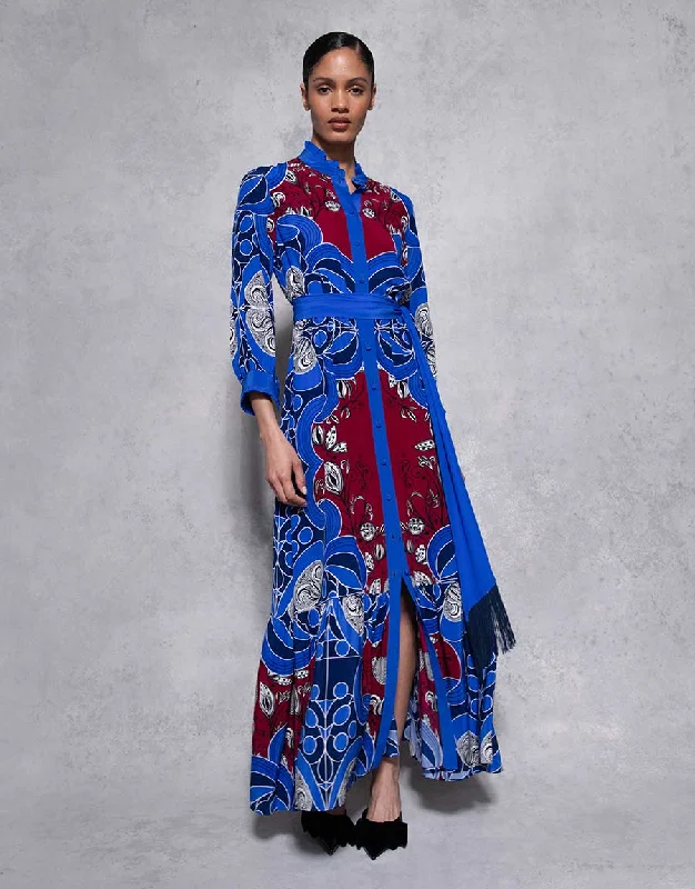 Gift Ideas Boho - Chic Festival - Ready Style Demi Crepe Maxi Dress - Enchantress Blue