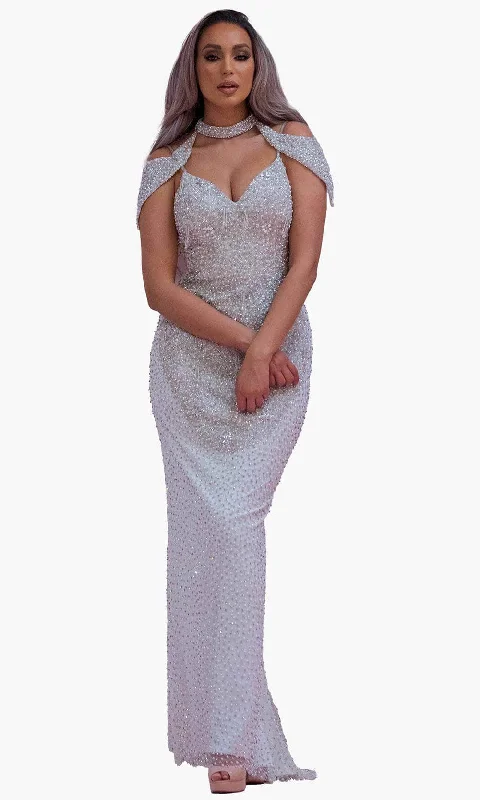 Weekend Exclusive Modern Glamour Chic and Holland BR1986 - High Neck Fitted Bridal Dress