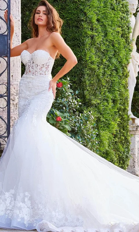 Seasonal Sale Dreamy Aesthetic Jovani Bridal JB07260 - Embroidered Corset Bridal Gown