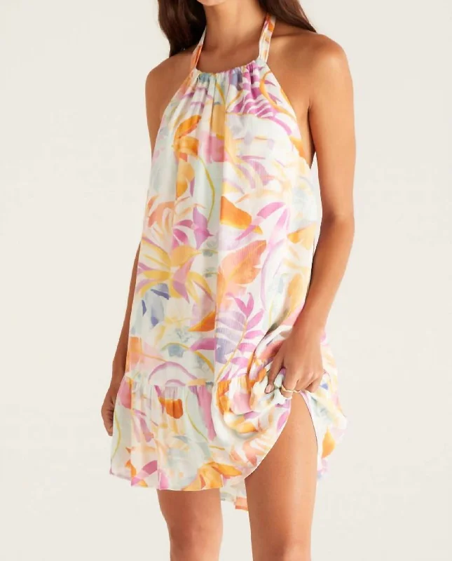 Exclusive Discounts Timeless Elegant Rooftop Palm Mini Dress In Watercolor