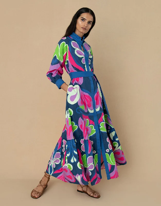 Special Offers, Don't Miss Casual Chic Demi Cotton Maxi Dress - Seventies Blue - SALE