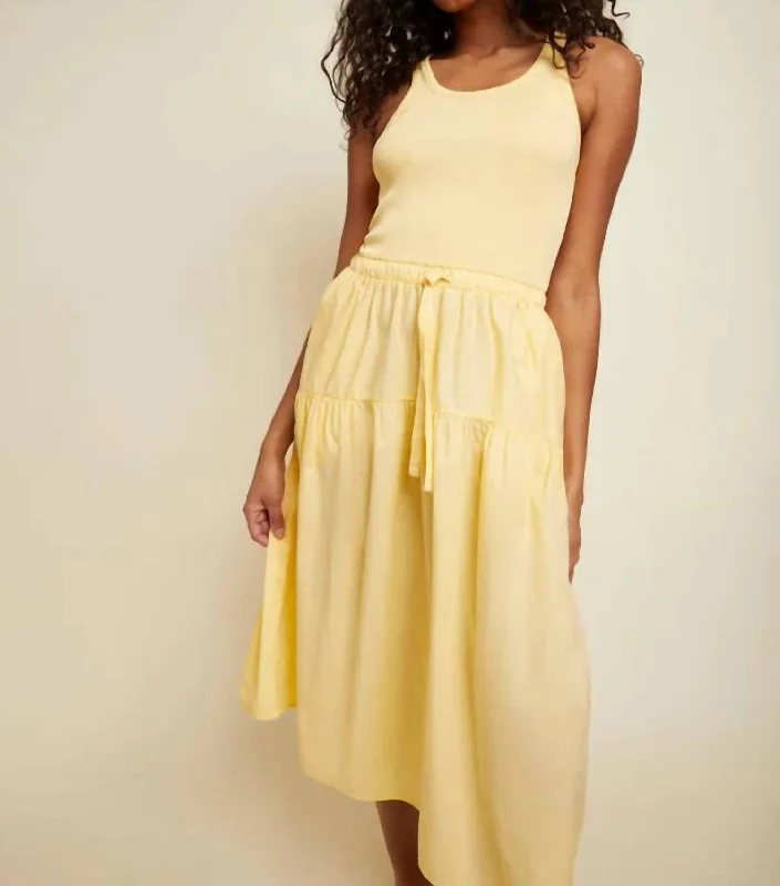 Embrace New Fashion Vintage Elegance Frannie Combo Midi Dress In Popcorn