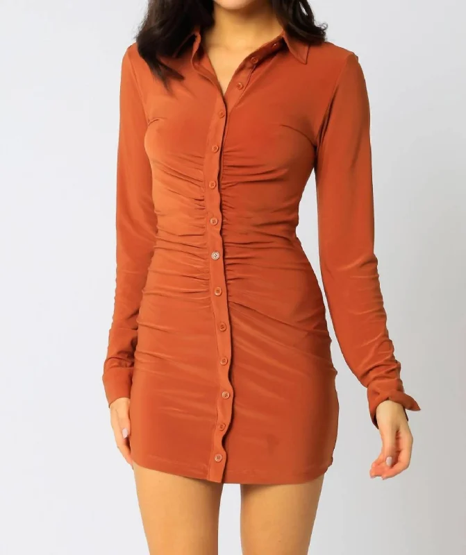 Ride The Style Wave Luxury Comfort Gameday Mini Dress In Dark Aragon