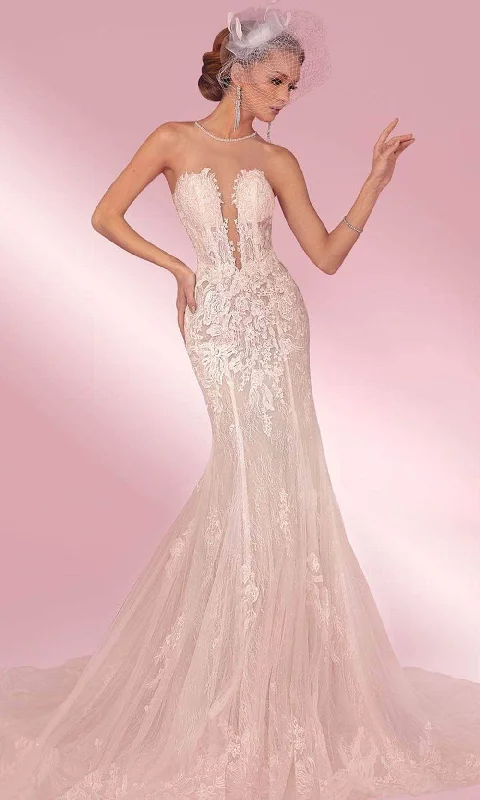 Boutique Styles Save on Classic Elegant Styles MNM Couture W2100 - Sweetheart Laced Mermaid Dress