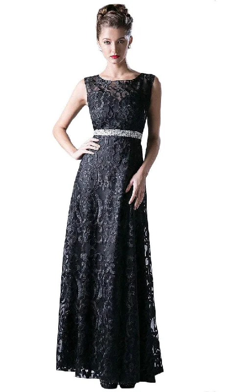 Relaxed Style Deals Artful Design Cinderella Divine Sleeveless A-line Lace Dress with Sparkling Beaded Waist - 1 pc Black In Size XL Available