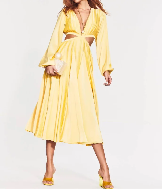 Chic And Edgy Limited - Stock Bree Midi Dress In Yellow