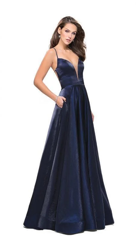 Crazy Discounts, Hurry Up Seasonal Trend La Femme - 25670 Sleeveless Plunging Sweetheart Satin Gown