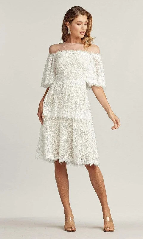 Imeless Style Summer Fashion Tadashi Shoji - Loki Off-The-Shoulder Tiered Lace Dress