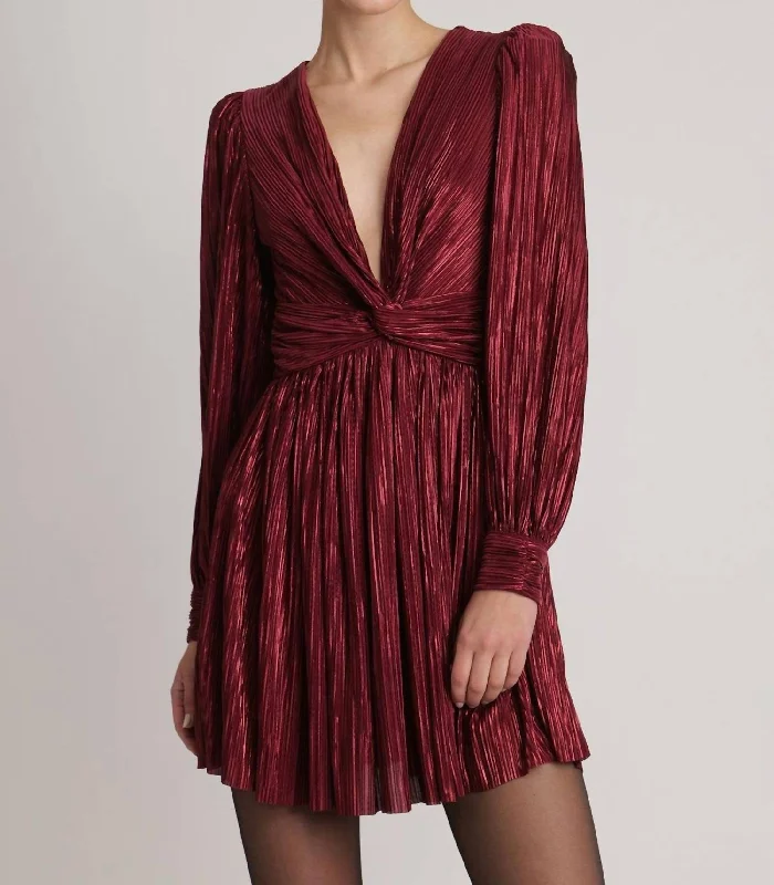 Exclusive Discounts Classic Timeless Elegant Style Adi Mini Dress In Ruby Wine