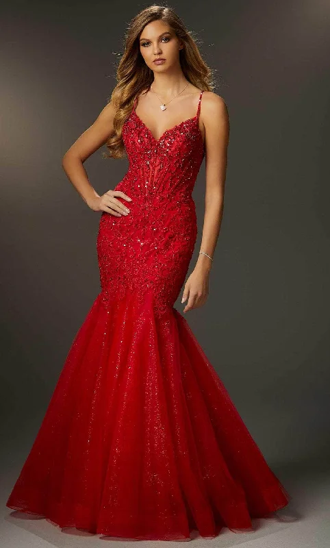 Everyday Elegance Sale Effortless Style Mori Lee 48032 - Lace Applique Sleeveless Prom Dress