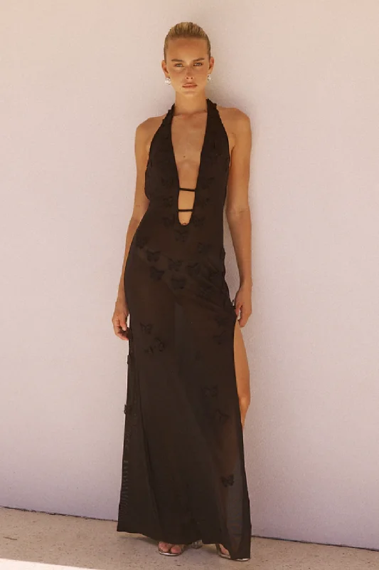 Trendy Street Style Refined Simplicity BILINA MAXI DRESS - BLACK