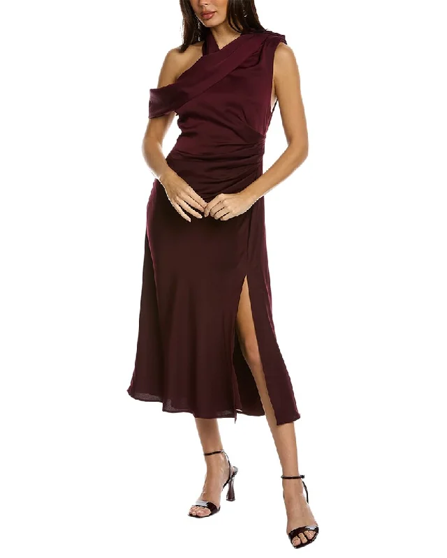 Timeless Elegance Redefined Graceful Cut Misha Amiya Midi Dress