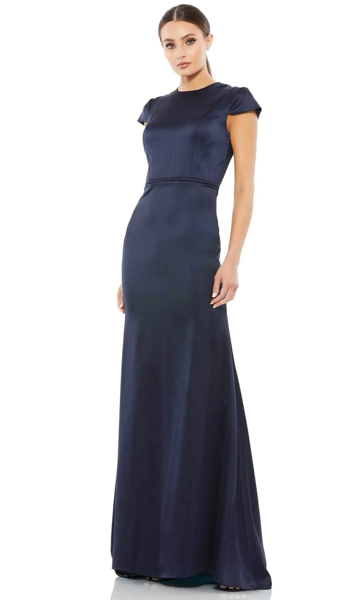 Easy Elegance Sales Effortless Sophistication Ieena Duggal 26648 - Cap Sleeve Satin Evening Dress