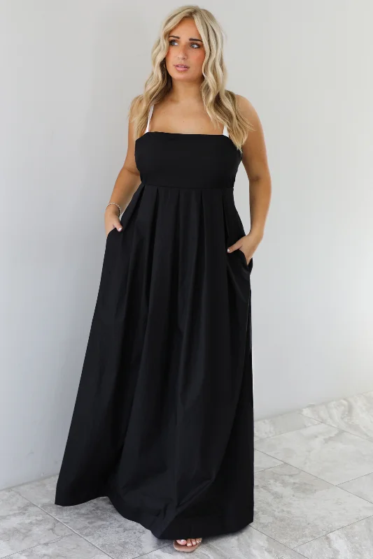 Special Offer For You Effortless Grace On The Way Maxi Dress: Black/White