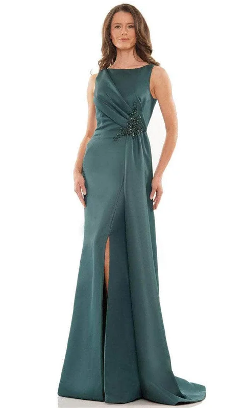 Fashion-Forward Graceful Drape Marsoni by Colors MV1186 - Sleeveless Bateau Neck Long Dress