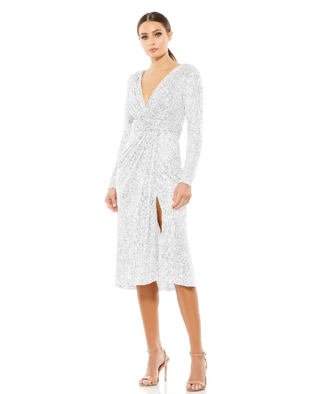 Must-Have Style Discounts Save on Classic Elegant Styles Long Sleeve Sequined Midi Dress