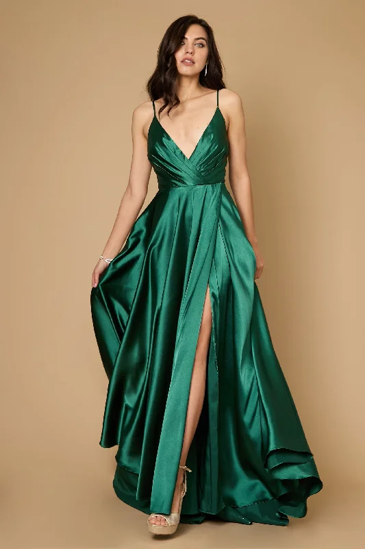 Catch Every Fashion Trend Feminine Elegant Long Flowy Satin Formal Prom Party Dress