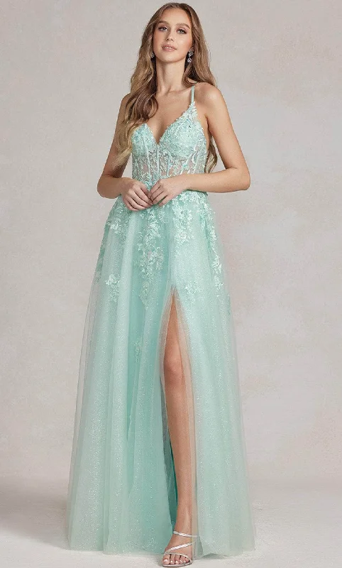 Budget Friendly Casual Weekend Relaxed Style Nox Anabel T1081 - Sleeveless Lace Embroidered Prom Dress