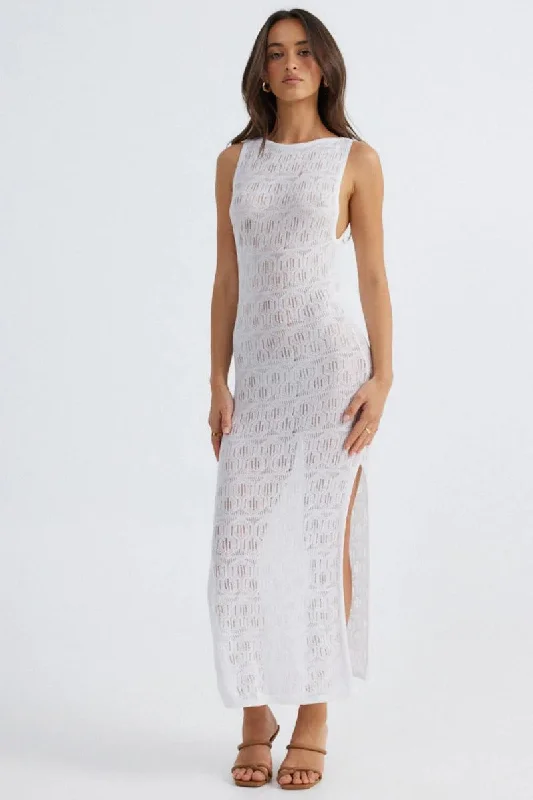 Sophisticated Style Offers Graceful Cut Aelia Maxi Dress - White