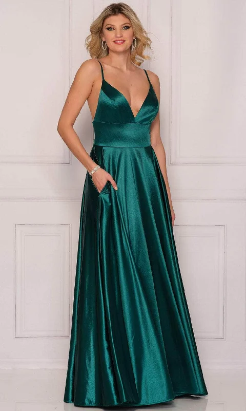 Fashion-Forward Feminine Soft - Hued Look Dave & Johnny A8994 - Sleeveless Satin Gown With Pockets