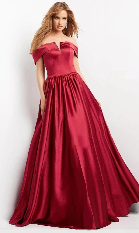 Premium Style Offers Elegant Contour Jovani 3129 - Off Shoulder Satin Evening Gown