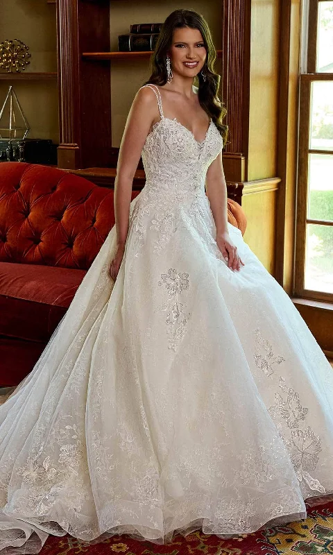 Comfortable Chic Classic Timeless Elegant Style Rachel Allan RB3180 - Dual Straps Lace Appliqued Bridal Gown