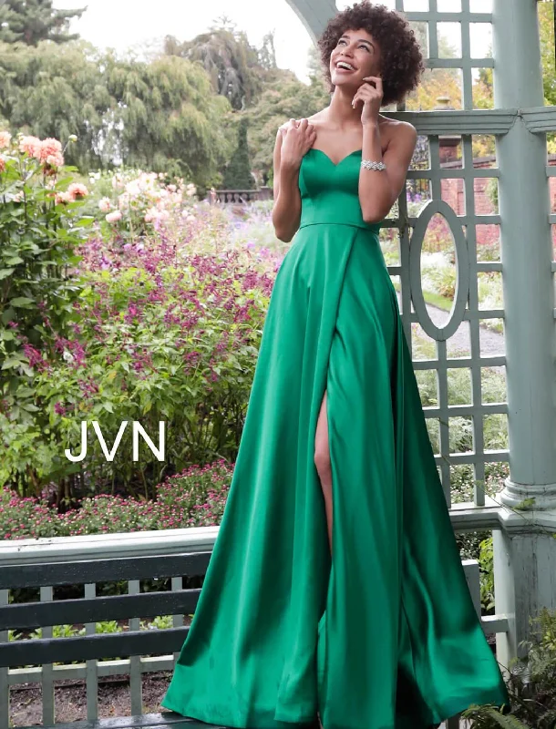 Unleash Your Trend Driven Style Casual Chic JVN by Jovani - Strapless Sweetheart Satin Prom Dress JVN67753SC