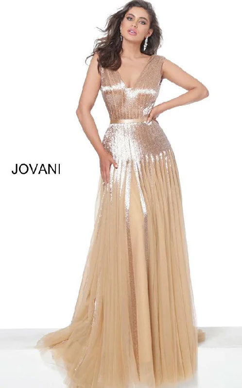 Sleek Style Discounts Classic Timeless Elegant Style Jovani 65830 Long Sleeveless Prom Dress