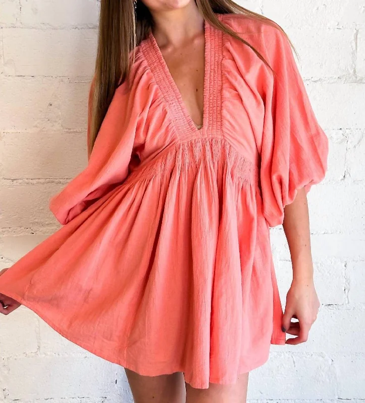 Swimwear Summer Blowout Formal Outfit For The Moment Mini Dress In Coral