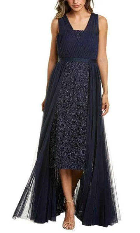 Latest Trends Dreamy Draping Aidan Mattox MD1E205516 - V-Neck Sleeveless Overskirt Dress