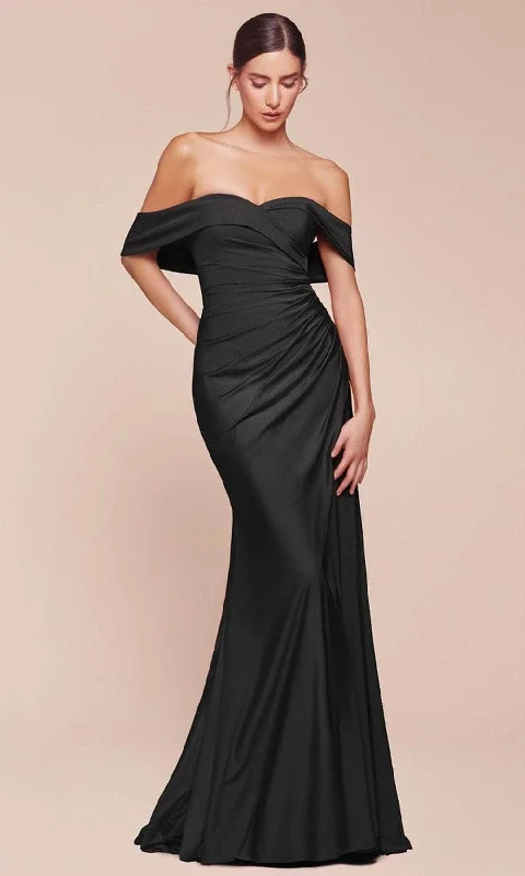 Fashionista Sale Classic Charm Ladivine CD790C - Off Shoulder Satin Plus Gown