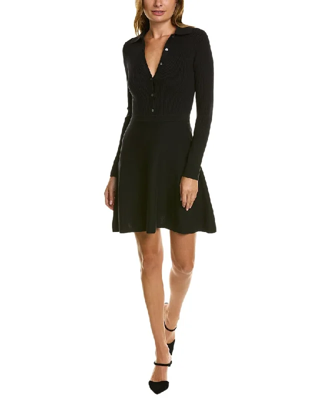 Chic And Edgy Statement Piece Boden Rib Detail Knit Wool-Blend Mini Dress