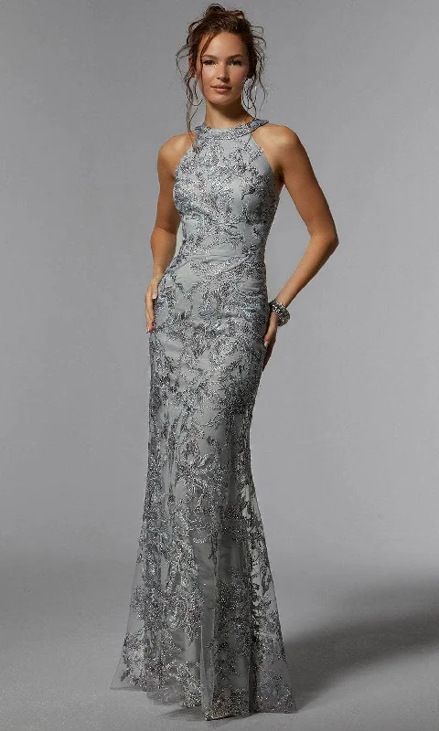 Day-To-Night Styles Elegant Details MGNY by Mori Lee 72939SC - Sleeveless Halter Neck Evening Dress