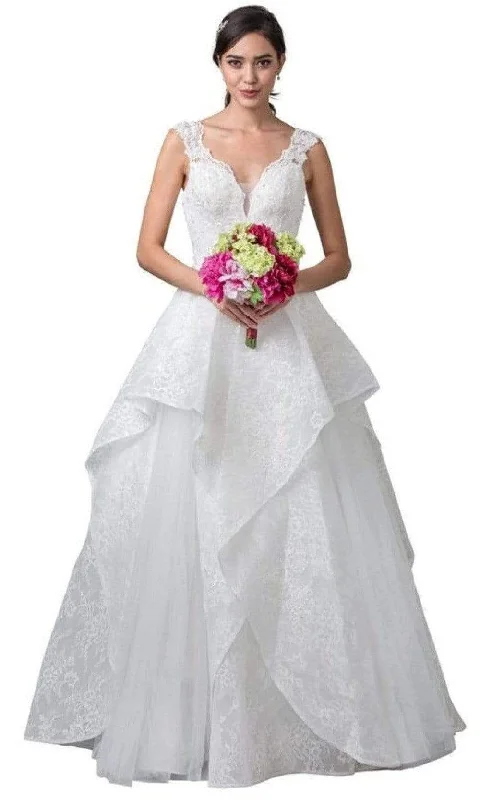 Hurry Before It'S Gone Great Deals on Ethnic Cultural Wear Aspeed Bridal - W2375 Lace Floral Layered Wedding Dress