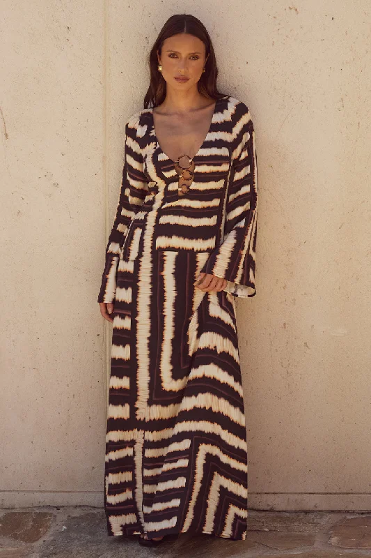 The Good Stuff Final Clearance Azura Maxi Dress - Noria Print