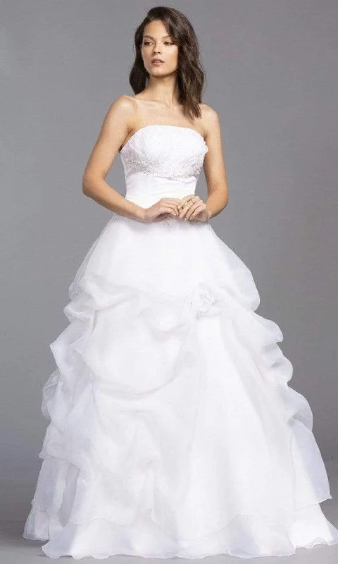 Cozy Chic Promotions Graceful Drape Aspeed Bridal - LH039 Straight Neck Layered Soft Tulle Dress